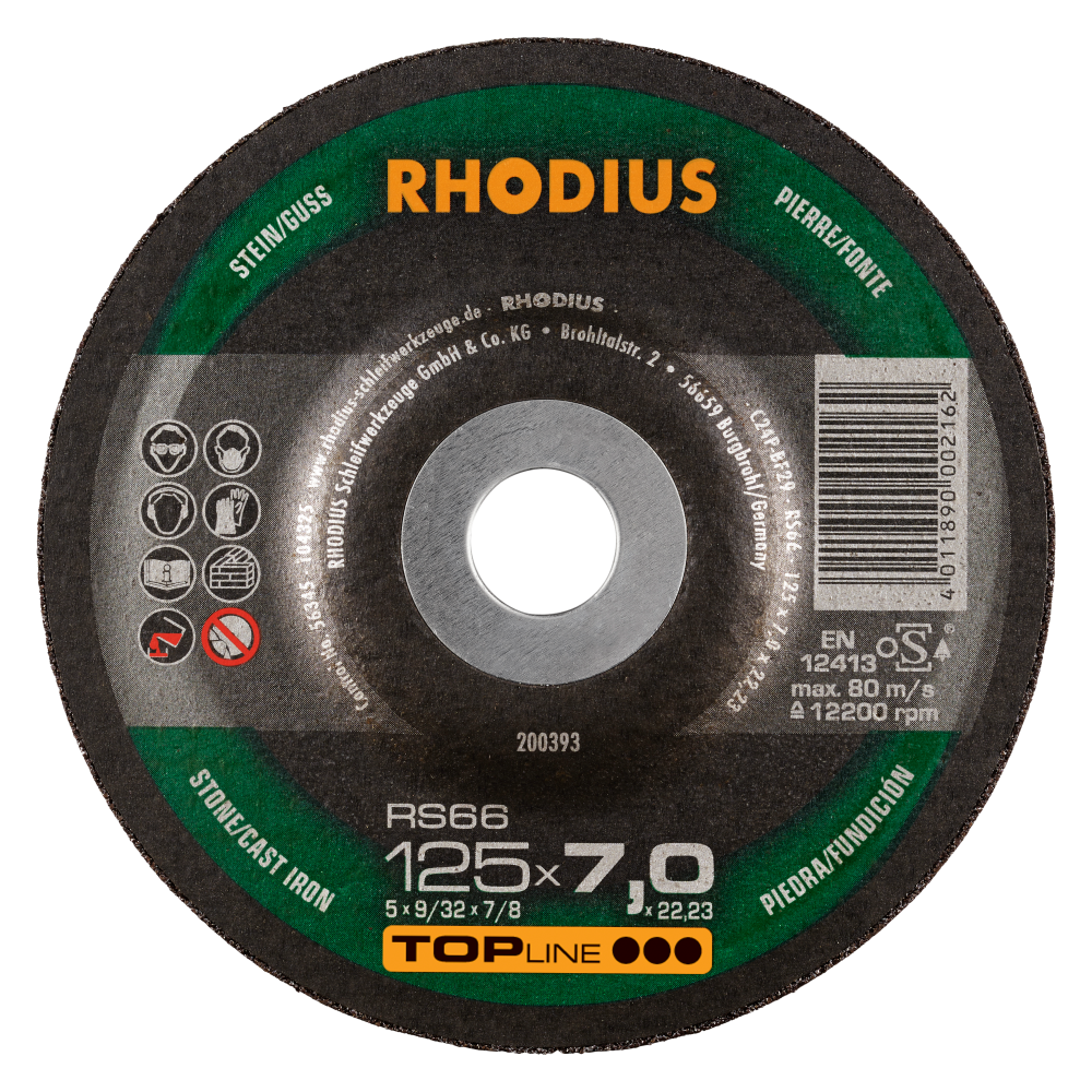 25x Rhodius Schruppscheibe RS66 125 x 7,0 x 22,23