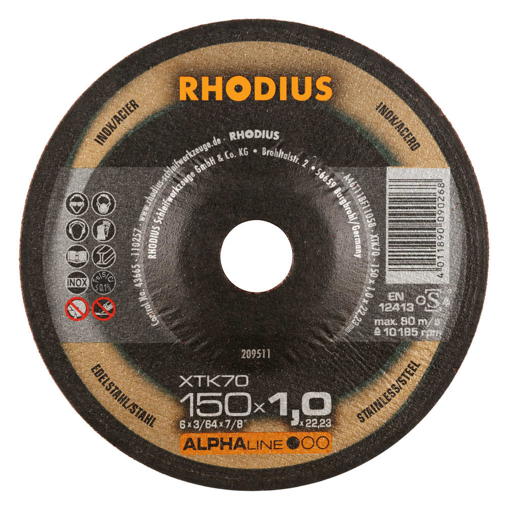 25x Rhodius Extradünne Trennscheibe XTK70 150 x 1,0 x 22,23